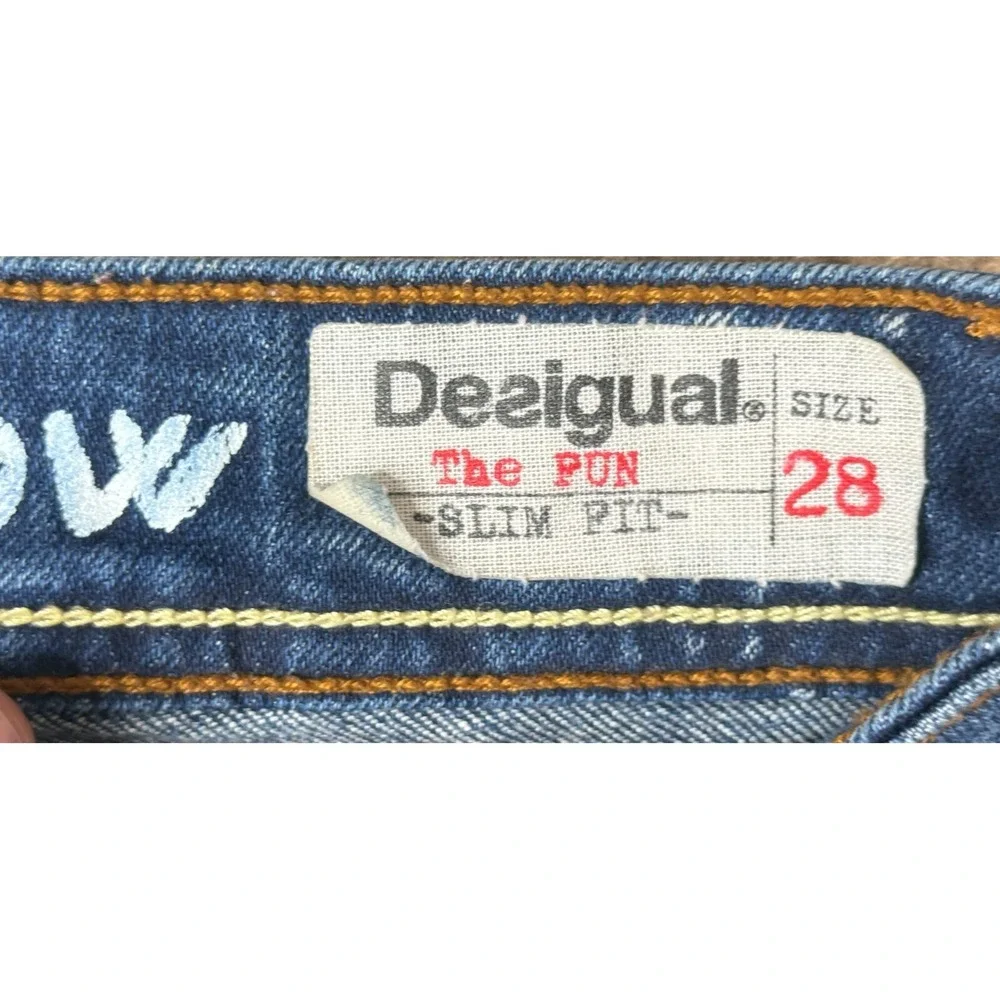 Desigual Rainbow The Pun Slim Pit Women‎ Jeans Size 28 (Actual 28x32)